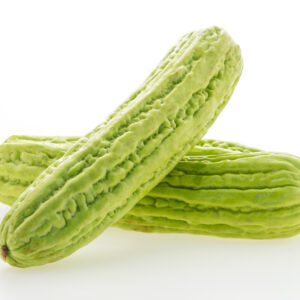 Bitter melon vegetables isolated on white background